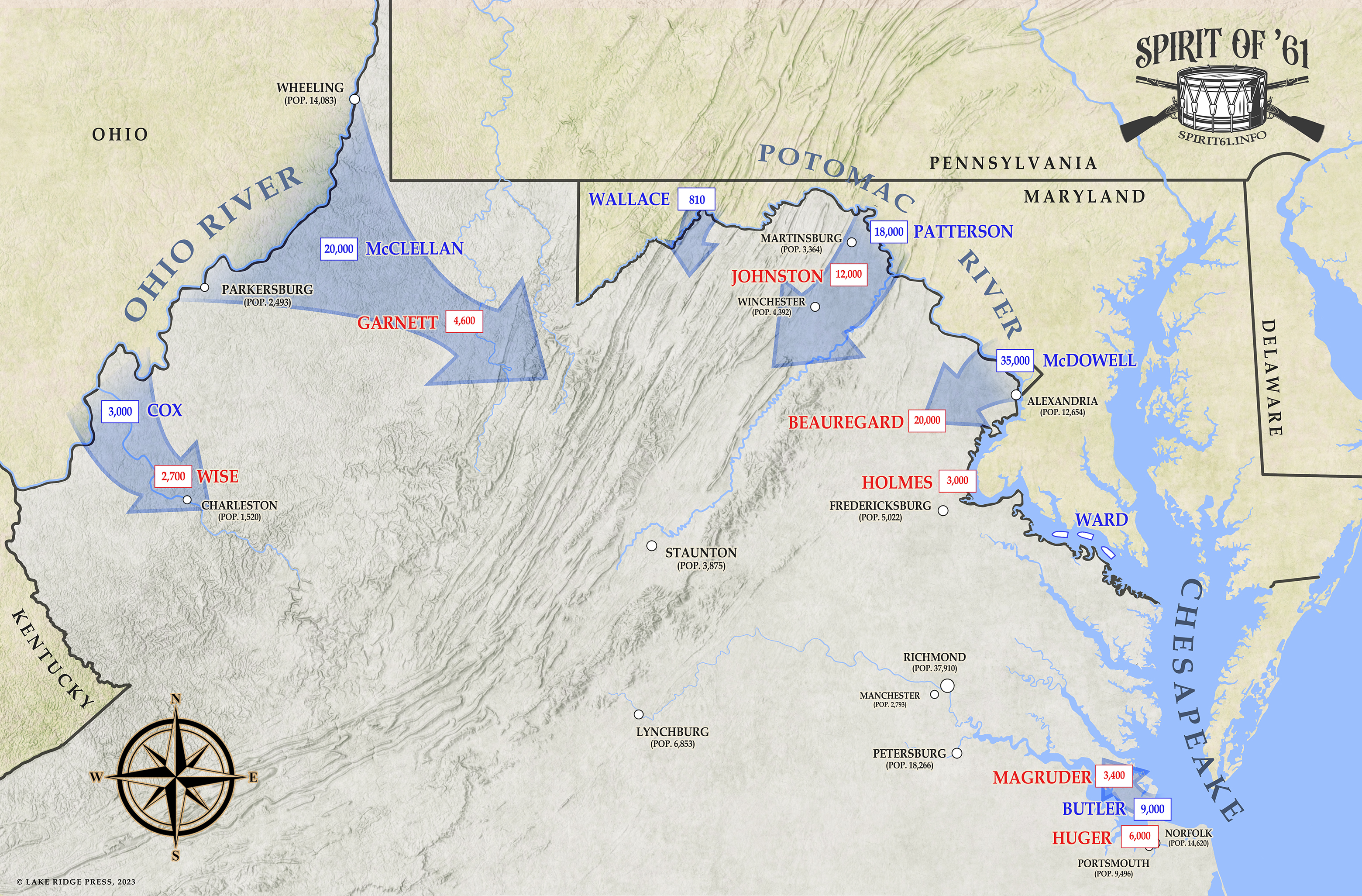 Virginia Fronts Spring-Summer 1861. Spirit61.info
